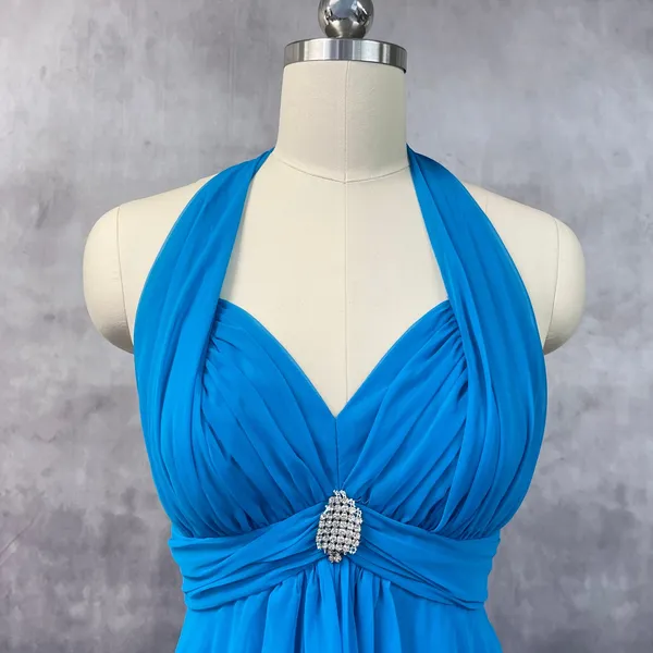 Vintage Mike Benet Formals Dress Womens Size 10 Halter Flowy Chiffon Glam Prom - Image 3