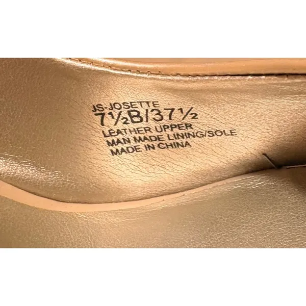 Jessica‎ Simpson Josette Pumps Womens 7.5 Gold Excellent Peep Toe d'Orsay Heels - Image 6