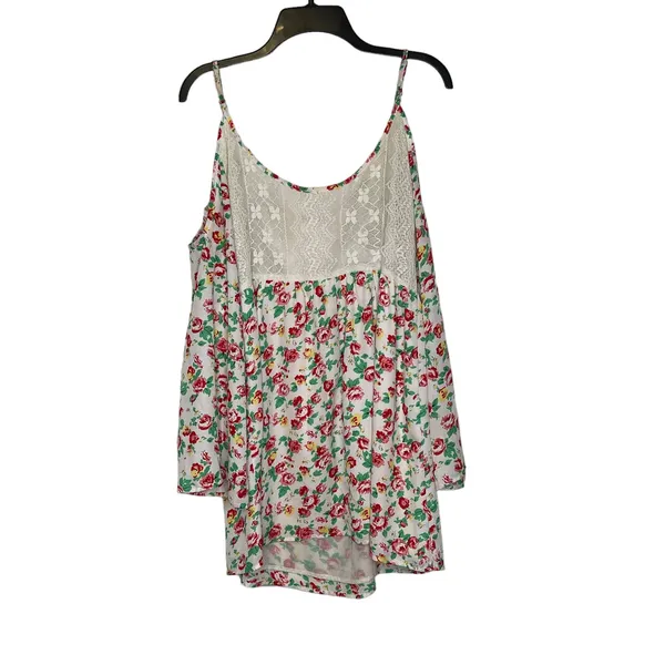 Altard State Cold Shoulder‎ Floral Boho Mesh Lace Flowy Tunic Top Small Women - Image 8