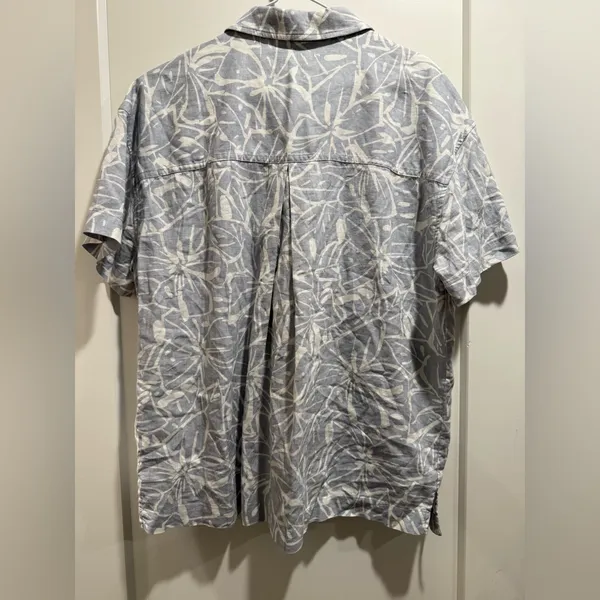 Madewell Linen-Blend Camp‎ Shirt in Abstract Flora Size Large - Image 4