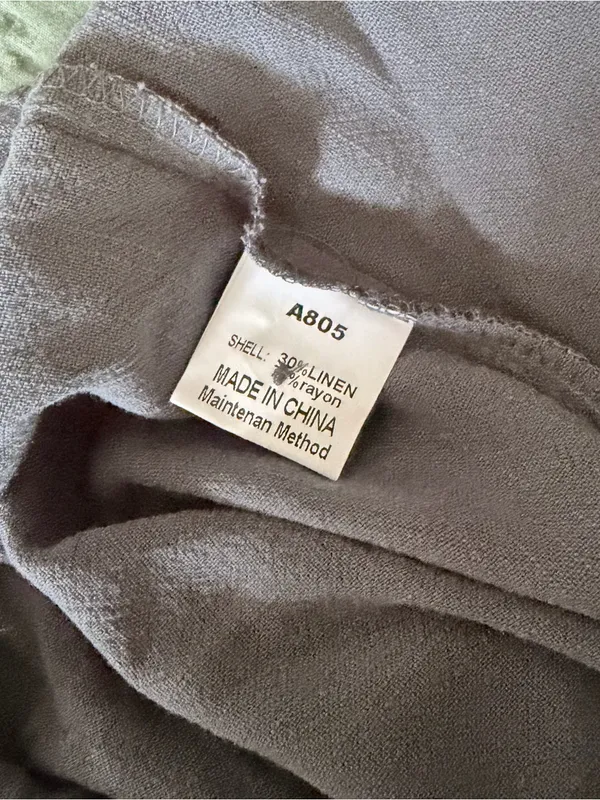 ANRABESS Medium Slate Blue Linen Blend Sleeveless Wide Leg Overalls Jumpsuit - Image 6