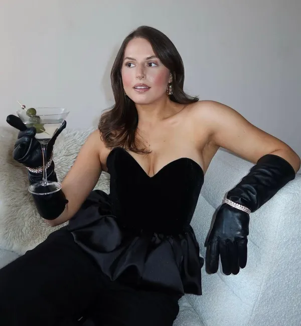 Zara top Black Strapless Peplum Corset ruffle voluminous party cocktail - Image 3