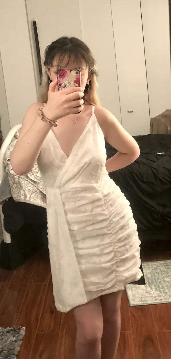 Lulus NWT White Lace V Neck Graduation Dress - Image 2