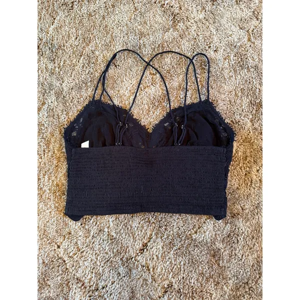 Free People FP One Ilektra Bralette Black Lace Crop Top Boho Strappy Cami - Image 4
