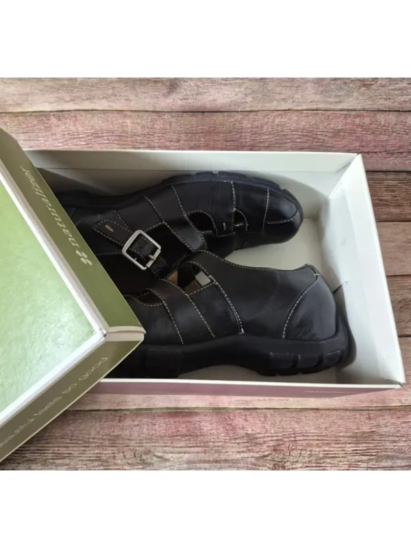 Naturalizer Black Leather Mary Jane Size 7.5M Adjustable Strap Comfort Shoes - Image 12