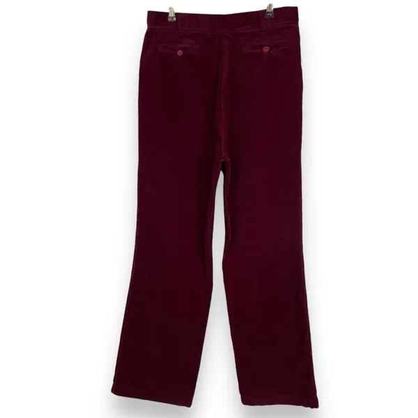 Corduroy Pants Burgundy Dark Red‎ Straight Leg Women High Waisted Rise Pockets - Image 2