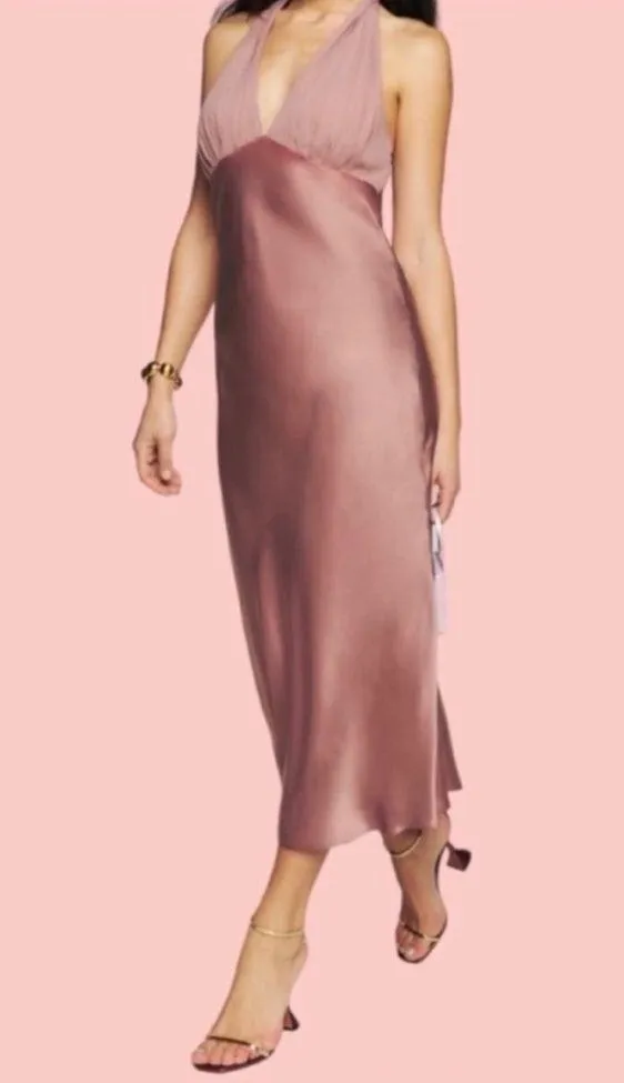 Reformation silk midi halter dress - Image 11