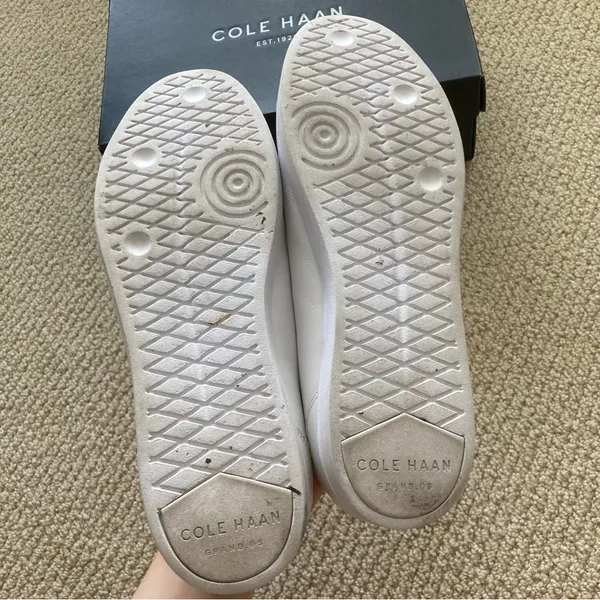 Cole Haan Vegan Leather Low-top White Fashion Sneakers Women’s Size 8 GUC - Image 4