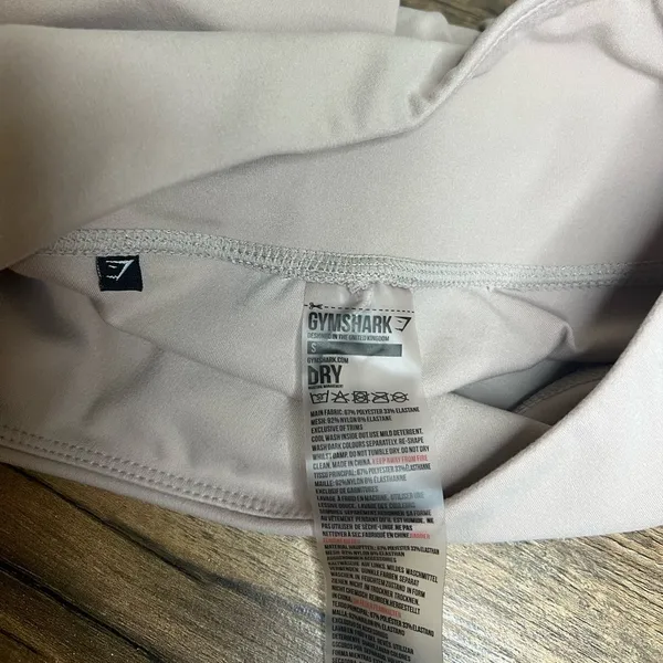 Gymshark Biker Shorts Womens Small Beige High Rise Training Gym Yoga Activewear - Image 3