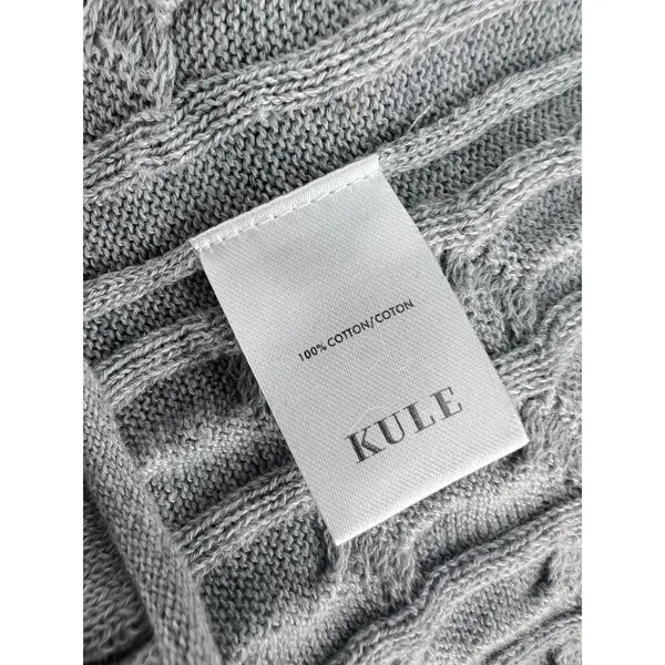 KULE The Mirabelle Mock Neck Cable Knit Cotton Sweater‎ Size Medium - Image 10