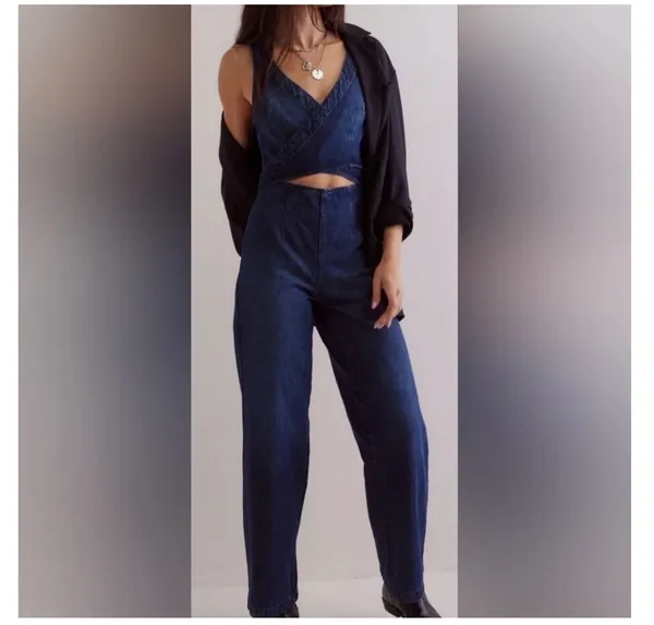 Free People Denim Jumpsuit - Image 2