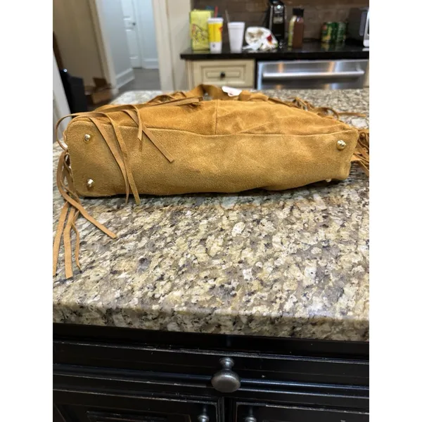 Divina Firenze Fringe Suede Leather Hobo Bag Southwestern Festival Boho - Image 4