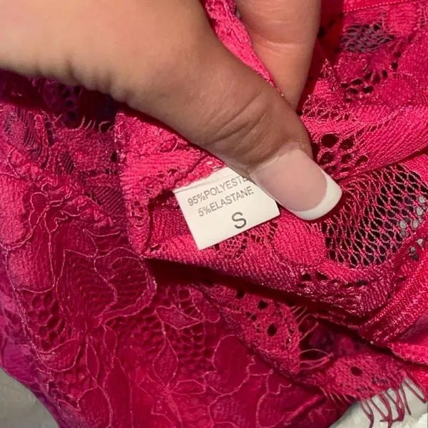 SHEIN Hot Pink Lace Corset Top - Image 7