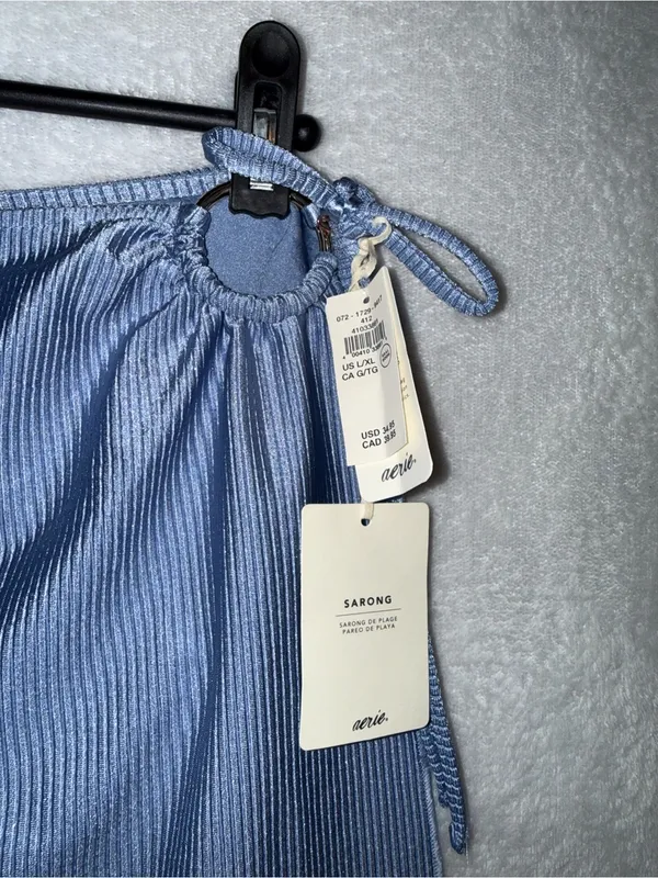 NWT Aerie periwinkle size L/XL blue sarong swim skirt - Image 4