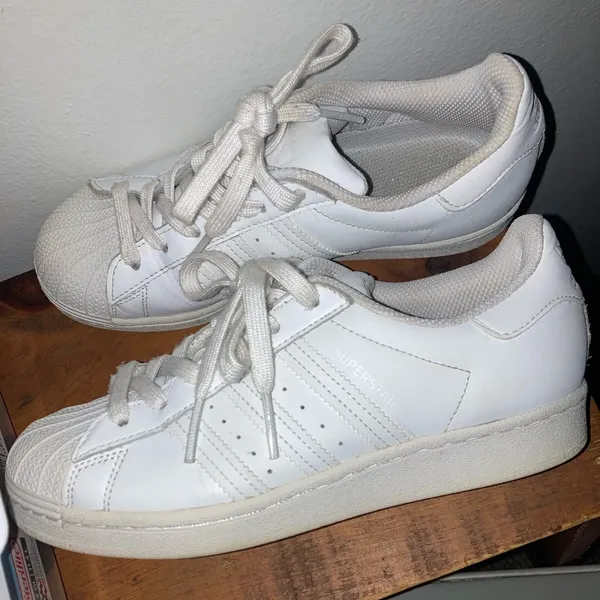 Women’s White Adidas Size 6 - Image 2