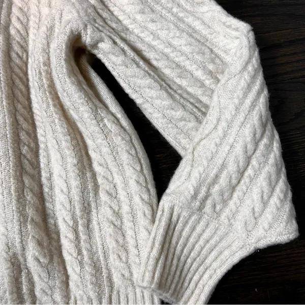 H&M Cream Cable Knit Cowl Neck Sweater - Image 4