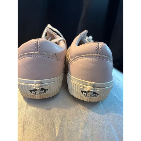 Vans Old Skool Light Pink Leather Ribbed Platform Sneakers Womens 9 Mens 7.5 - Image 5