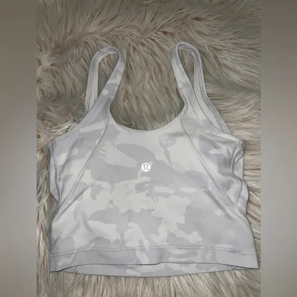 Lululemon Align Tank Top Size 0 White Camo – Flaw (Blue Stain) - Image 5