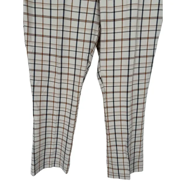 NWT Anthropologie Essential Collection Plaid Trouser Pants Ivory Check Size‎ 16T - Image 10