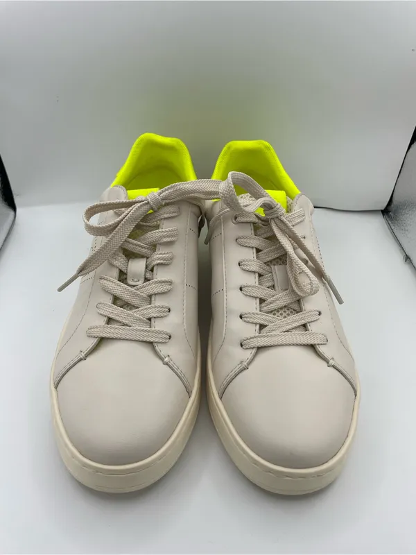 Coach lowline low top leather women’s sneakers G5040 light beige/neon green - Image 3