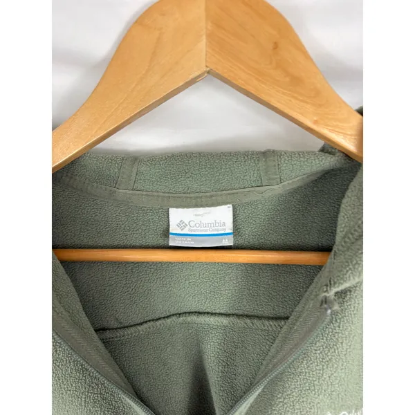 Columbia Green Full Zip Fleece Hooded Sweatshirt Womans Size Medium - Image 3