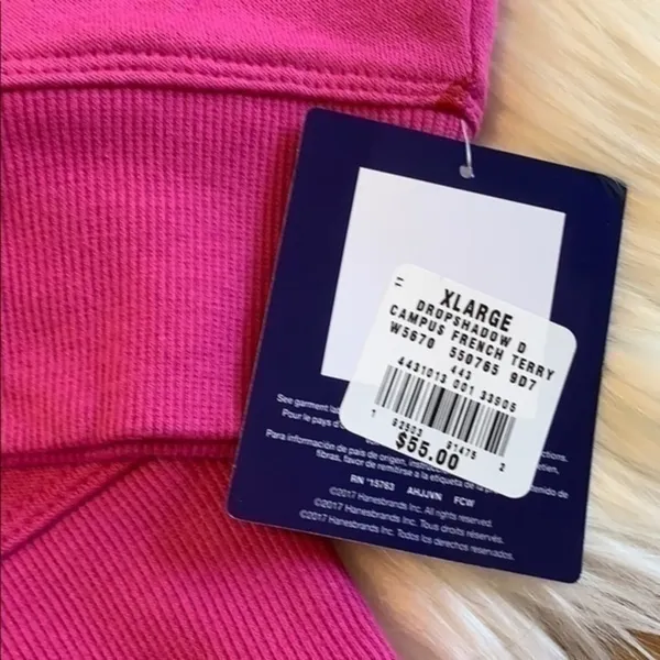 NWT Champion Campus french terry crew neck sweatshirt peony pink XL - Image 3