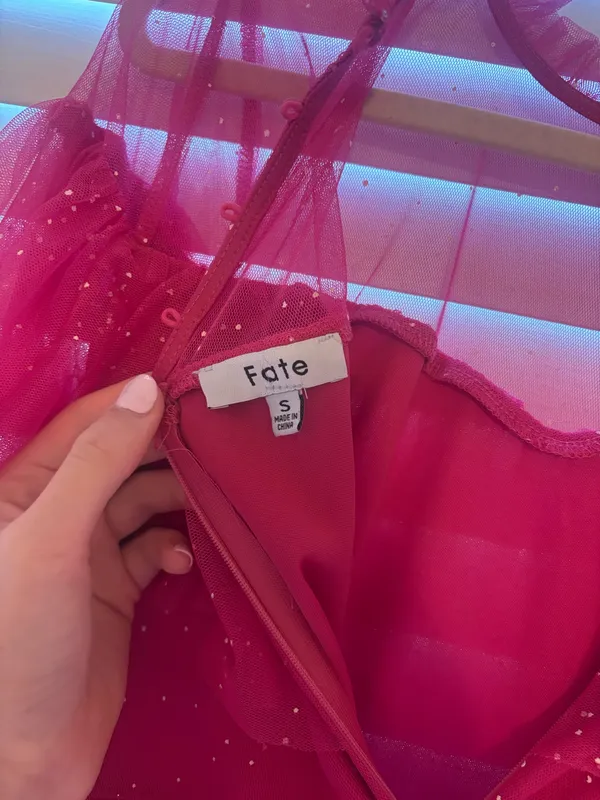 Boutique Pink Ruffle Dress - Image 5