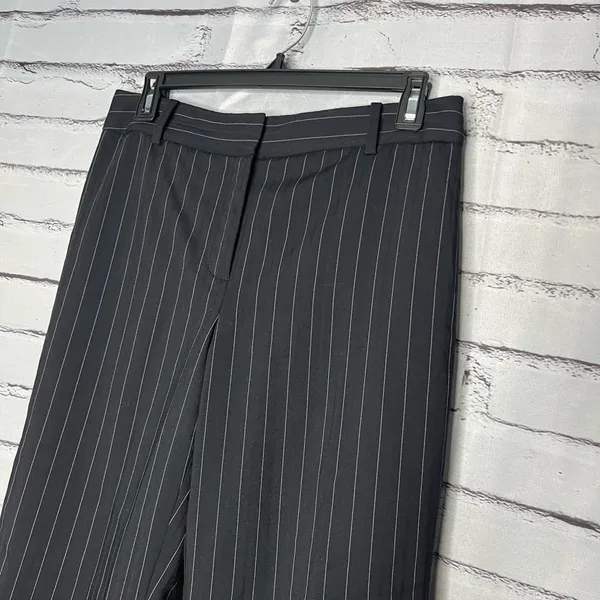 Ann Taylor Y2K Black Wide Leg Pinstripe Retro Pants Baggy SZ 4 High Rise Casual - Image 6