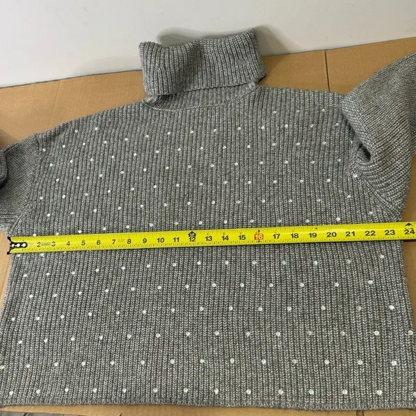 NWT Steve Madden Rhinestoned Astro Sweater Oversized Turtle Neck‎ Knit Sweater - Image 11