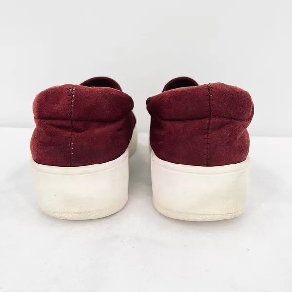 Steven Steve Madden Hilda Dark Red Velvet Platform Slip-on Sneakers Size 9.5 - Image 10