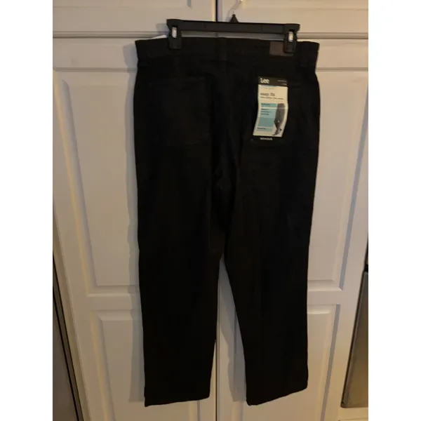 Lee Easy Fit Straight Leg Jeans Black Hidden Elastic Waistband NWT‎ 12M Stretch - Image 3