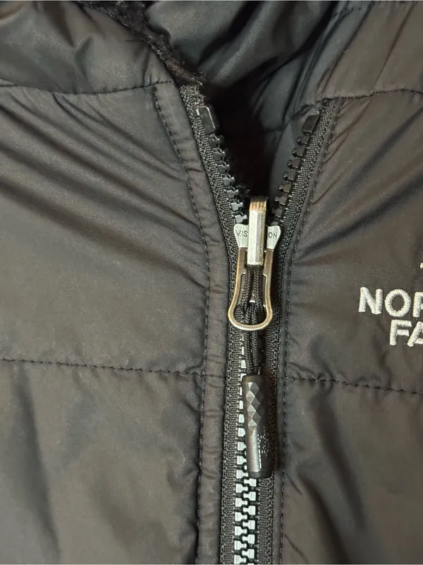 The North Face Mossbud Swirl Reversible Black Hooded Quilted Parka - Image 5