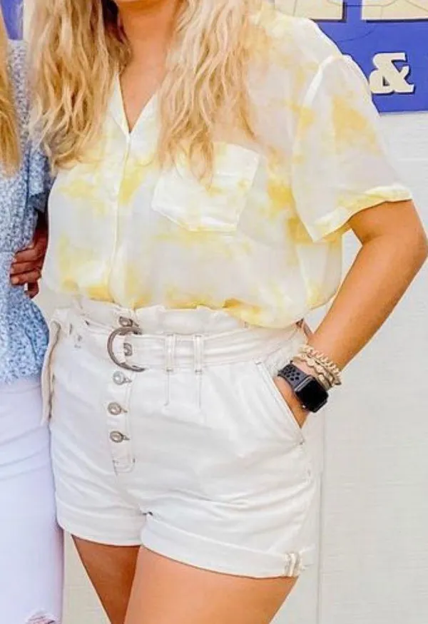 Ellison Yellow And White Tie Dye Shirt - Image 2