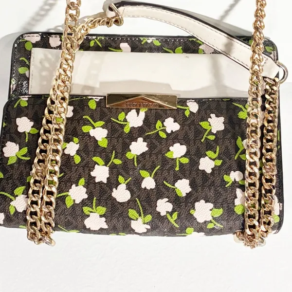 MICHAEL KORS Large Jade Shoulder Crossbody Bag in Floral Logo Canvas‎ - Image 6
