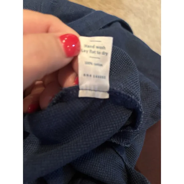 Marine Layer Tess Jumpsuit Women's Size 0 Indigo Blue‎ 100% Cotton Wide Leg - Image 8