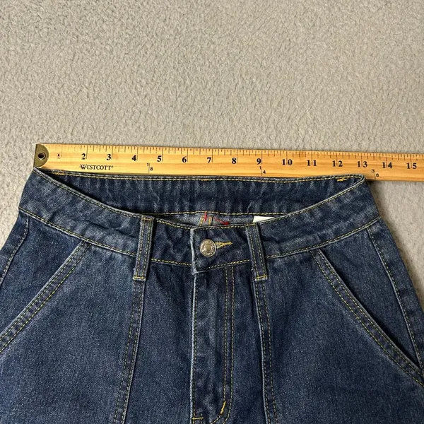 Womens Jeans XS 26 x 31 Blue Medium Wash Wide‎ Leg High Rise Denim Y2K 90s Boho - Image 5