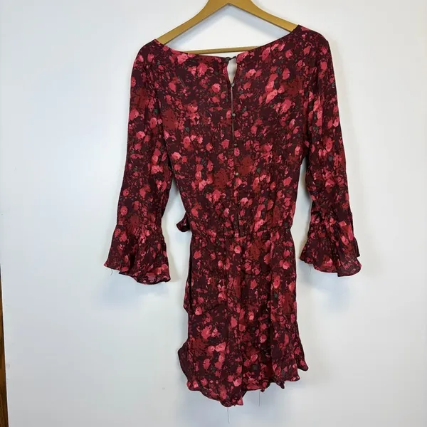 Free People Floral Long Sleeve Wrap Romper - Image 8