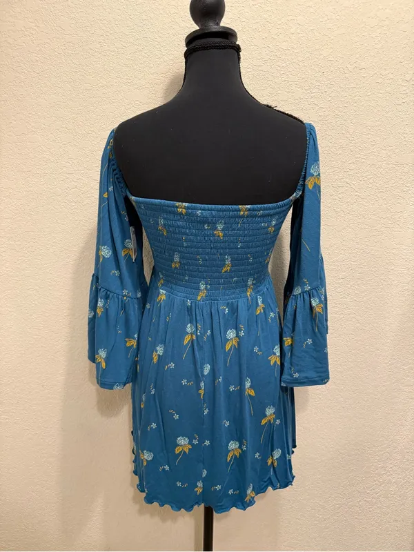 NWT Free People Lana Tunic Off Shoulder Floral Boho Bell Sleeve Top Small - Image 6