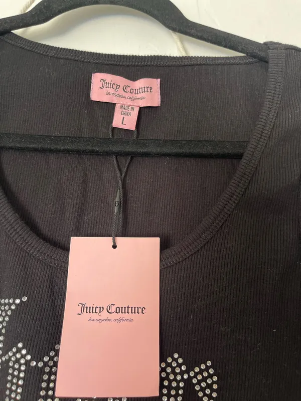 Juicy Couture Rhinestone Black Crop Tank Top - Image 3