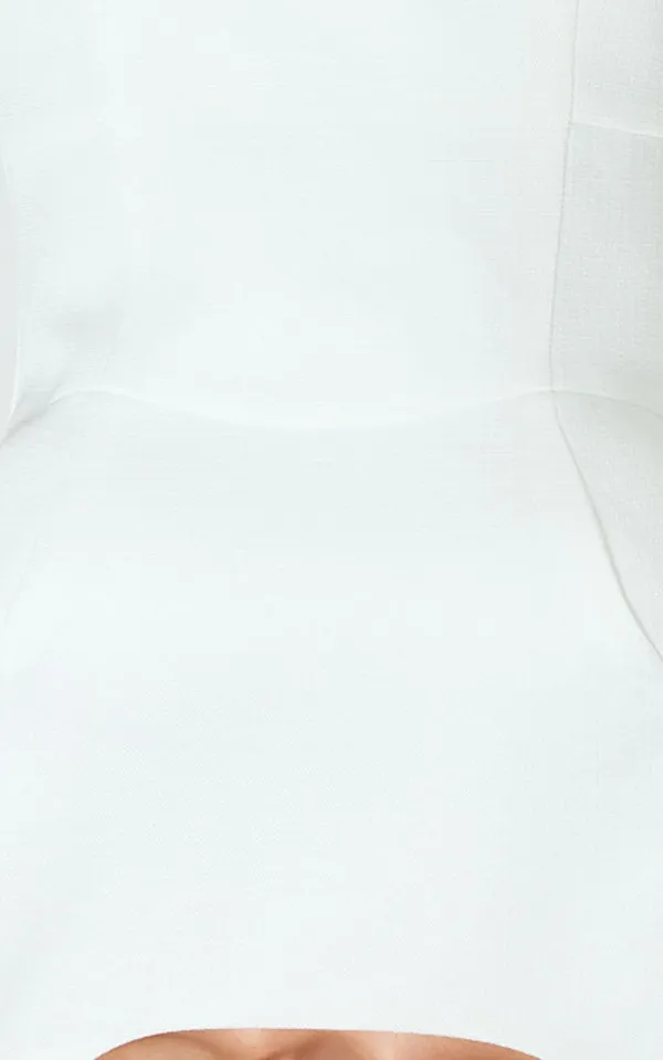 Showpo RAQUELLE Mini Dress Boucle Boat Neck V Back Fit & Flare Dress Size XS - Image 8