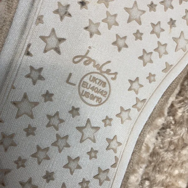 Joules fuzzy slippers‎ size 9/10 Tan - Image 8