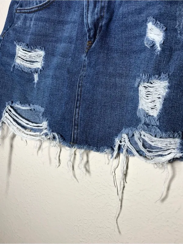PacSun Denim Distressed Low Rise Micro Skirt Size 27 - Image 5