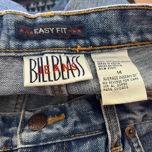 Vtg 90s Bill Blass Easy Fit Mom Jeans High Rise Vintage Wash Blue 14 - Image 3