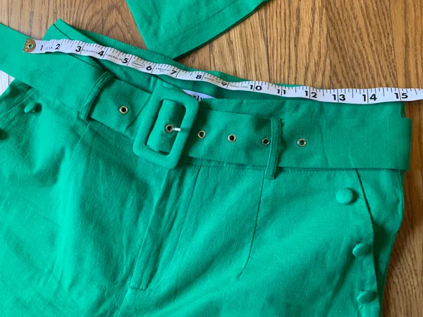 High waist Belted pants and top matching set green size M - Image 4