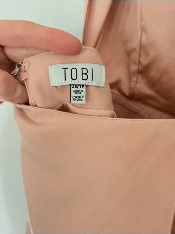 Tobi Blush Pink Sleeveless Mini Dress with Back Tie - Image 4