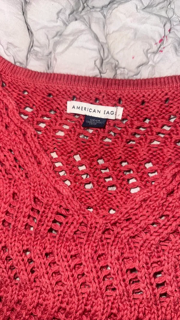American Eagle Crochet Sweater V-Neck coverup - Image 2