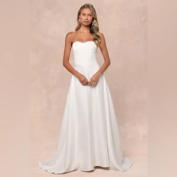 Lulus Eternal Gratitude White Floral Embroidered Strapless Maxi Dress - Image 4