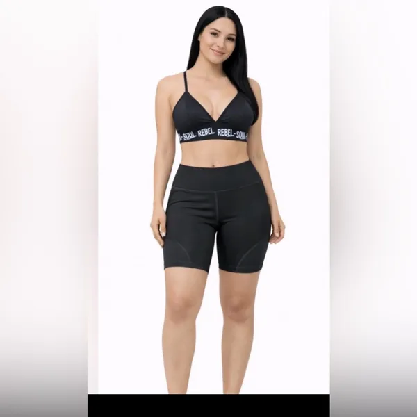 JESFER Activewear Set Shorts & Sports Bra Women’s Size S NWT(A229)&✨ - Image 2