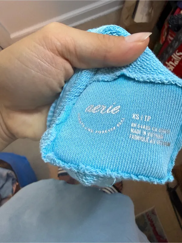 Aerie Sky Blue Oversized V-Neck Sweatshirt - Image 3