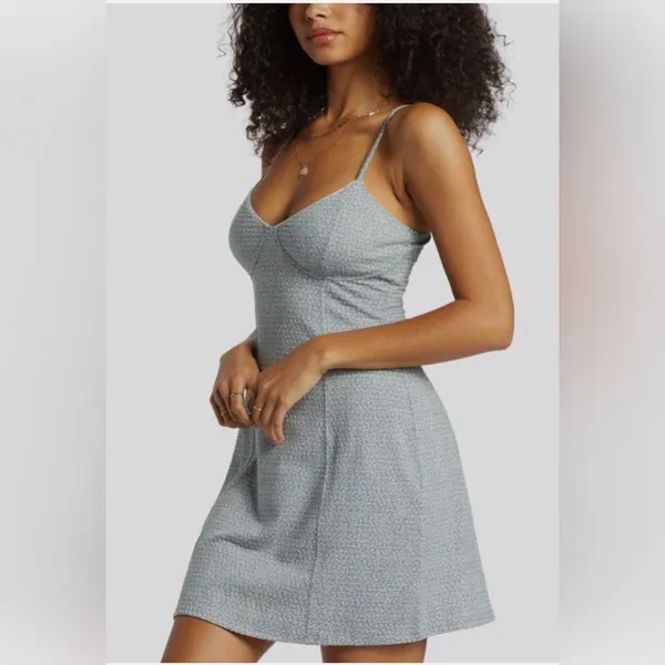 Billabong Blue Patterned Mini Dress - Image 5